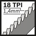 Säbelsägeblatt S 1122 EF L.225mm B.19mm TPI 18 1,4mm geschr.,gefr.2er Pk.BOSCH