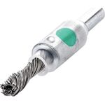 Pinselbürste D.10mm Schaft 6mm Drahtstärke 0,25mm VA 4500min-¹ LESSMANN