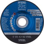 Schruppscheibe SG STEEL D125xS4,1mm gekr.STA Bohr.22,23mm PFERD - VPE: 10