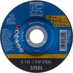 Schruppscheibe PSF STEEL D115xS7,2mm gekr.STA Bohr.22,23mm PFERD - VPE: 10