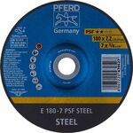 Schruppscheibe PSF STEEL D180xS7,2mm gekr.STA Bohr.22,23mm PFERD - VPE: 10