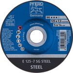Schruppscheibe SG STEEL D125xS7,2mm gekr.STA Bohr.22,23mm PFERD - VPE: 10
