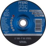 Schruppscheibe SG STEEL D180xS7,2mm gekr.STA Bohr.22,23mm PFERD - VPE: 10