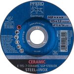 Schruppscheibe CERAMIC SGP STEELOX D115xS7mm gekr.STA Bohr.22,23mm PFERD - VPE: 10