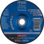 Schruppscheibe CERAMIC SGP STEELOX D180xS7mm gekr.STA Bohr.22,23mm PFERD - VPE: 10
