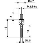 Messeins.D.1,5mm L.50mm Stift M2,5 STA z.Messuhren KÄFER