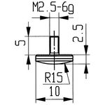 Messeins.D.10mm gewölbt R.15 M2,5 HM z.Messuhren KÄFER