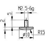 Messeins.D.10mm gewölbt R.15 M2,5 STA z.Messuhren KÄFER