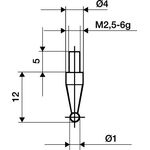 Messeins.D.3mm KGL M2,5 HM z.Messuhren KÄFER