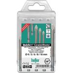 Bohrersatz QuickBit® Ceramik Master 5-tlg.D.4,5,6,8,10mm Schaft 6 kant HELLER
