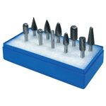 Frässtiftesatz Schaft-D.6mm 10tlg.HM Verz.Kreuz Ku.-Kass.PROMAT