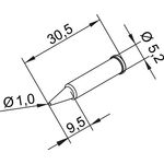 Lötspitze Ser.102 bleistiftspitz B.1mm 0102 PDLF10/SB ERSA