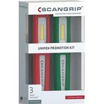 LED-Akkuhandleuchten-Set UNIPEN 3,7 V 750 mAh Li-Ion 1,5 W 75/150 lm rot+grün