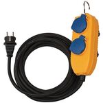 Schutzkontaktverlängerung m.Powerblock 5m H07RN-F 3x1,5 mm²