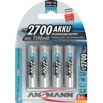 Akkuzelle 1,2 V 2700 mAh R6-AA-Mignon HR6 4 4St./Blister ANSMANN
