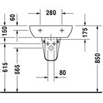 Duravit Waschtisch D-CODE m ÜL HLB 1 Hahnloch 550x430mm weiß