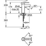 Grohe Einhand-Waschtischbatterie ESSENCE DN 15 S-Size glatter Körper chr