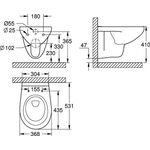Grohe Wand-Tiefspül-WC BAU KERAMIK spülrandl awe - VPE: 12