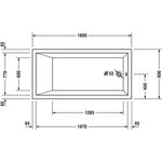 Duravit Rechteck-Badewanne STARCK 1800x900mm, 1 Rückenschräge weiß