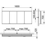 Keuco Spiegelschrank ROYAL MODULAR 2.0 Breite 1600mm Höhe 700mm Tiefe 120mm
