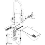 HG Einhebel-Spültischmischer AQUNO Sel 1 DN 15 m Ausziehbrause 3jet ES-Op.