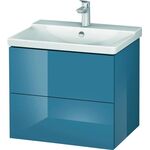 Duravit Waschtischunterbau L-CUBE 620x481x555mm stone blue hochglanz