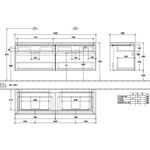 V&B Waschtischunterschrank LEGATO 1600x550x500mm Glossy White