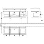 V&B Waschtischunterschrank LEGATO 1400x380x500mm m Be Glossy White