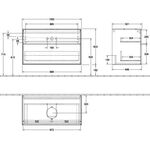 V&B Waschtischunterschrank FINION 1000x603x501mm AP Gl bl ma gls wh lacq.