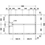 Duravit Fußgestell für Duschwanne 1400x1000mm