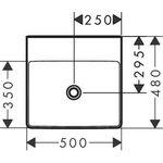 HG Aufsatz-Handwaschbecken Xelu Q o Hahnloch ohne Überlauf 500x480mm weiß