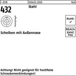 Scheibe DIN 432 Außennase 17 Stahl 50 Stück - VPE: 50
