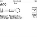 Sechskantpassschraube DIN 609 langem Gewindezapfen M36x 140 8.8 1 Stück