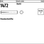 Paßkerbstift DIN 1472 8x 12 Stahl 100 Stück - VPE: 100