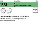 Sechskanthutmutter DIN 1587 M20 6 galv. verchromt 10 Stück - VPE: 10