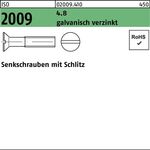 Senkschraube ISO 2009 Schlitz M6x 40 4.8 galv.verz. 500 Stück - VPE: 500