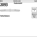 Tellerfeder DIN 2093 100x41,0x4,0 Federstahl 10 Stück - VPE: 10