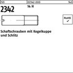 Schaftschraube ISO 2342 Kegelkuppe/Schlitz M4x 20 14 H 100 Stück - VPE: 100