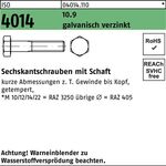 Sechskantschraube ISO 4014 Schaft M24x 150 10.9 galv.verz. 10 Stück - VPE: 10