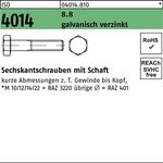 Sechskantschraube ISO 4014 Schaft M10x 95 8.8 galv.verz. 100 Stück - VPE: 100