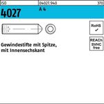 Gewindestift ISO 4027 Spitze/Innen-6kt M16x 30 A 4 10 Stück - VPE: 10