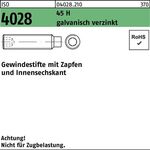 Gewindestift ISO 4028 Zapfen/Innen-6kt M10x12 45 H galv.verz. 200St. - VPE: 200