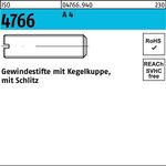 Gewindestift ISO 4766 Kegelkuppe/Schlitz M8x 30 A 4 25 Stück - VPE: 25
