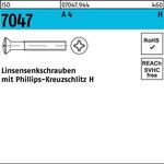 Linsensenkschraube ISO 7047 PH M2,5x 16-H A 4 1000 Stück - VPE: 1000