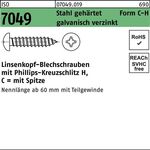 Blechschraube ISO 7049 LIKO Spitze/PH C4,8x80-H Stahl gehärtet galv.verz. 250St. - VPE: 250