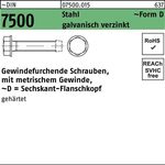 Gewindefurchendeschraube DIN 7500 6-ktflanschkopf DM 5x8 Sta galv.verz. 1000St. - VPE: 1000