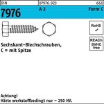 Blechschraube DIN 7976 Sechskant/Spitze C 8x 50 A 2 100 Stück - VPE: 100