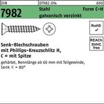 Senkblechschraube DIN 7982 PH/Spitze C 4,2x45-H Stahl galv.verz. 500St. - VPE: 500