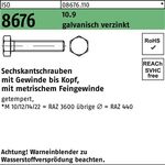 Sechskantschraube ISO 8676 VG M10x1x 40 10.9 galv.verz. 200 Stück - VPE: 200