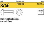 Halbrundkerbnagel ISO 8746 Fase 2x 3 Messing 200 Stück - VPE: 200